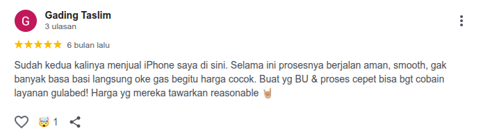 Review pelanggan Gulabed 1