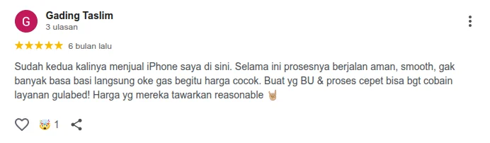 Review pelanggan Gulabed 1