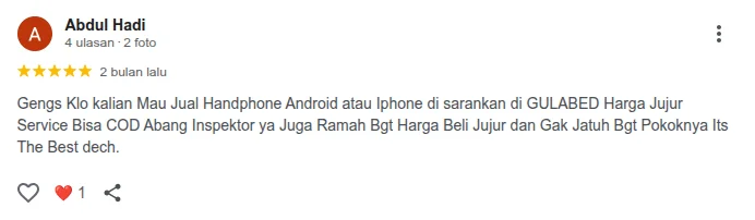 Review pelanggan Gulabed 4