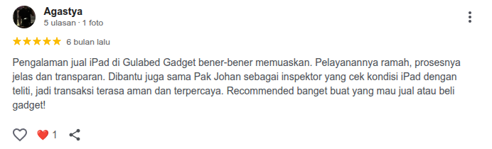 Review pelanggan Gulabed 7