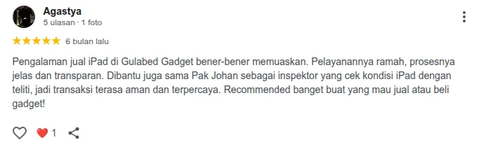 Review pelanggan Gulabed 7